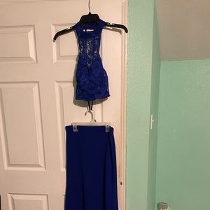 Two piece royal blue dress